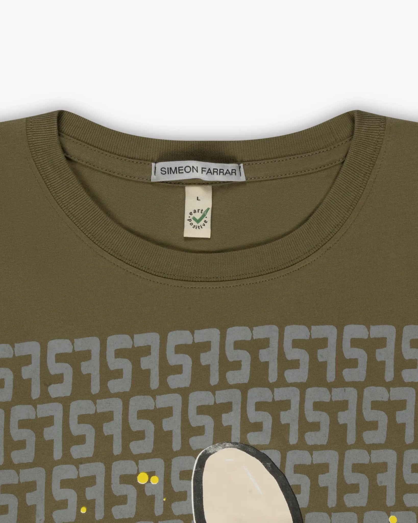 Verwaschen Khakifarbenes Klassisches T-Shirt mit Initial - Banane von Simeon Farrar - Shirts SIMEON FARRAR