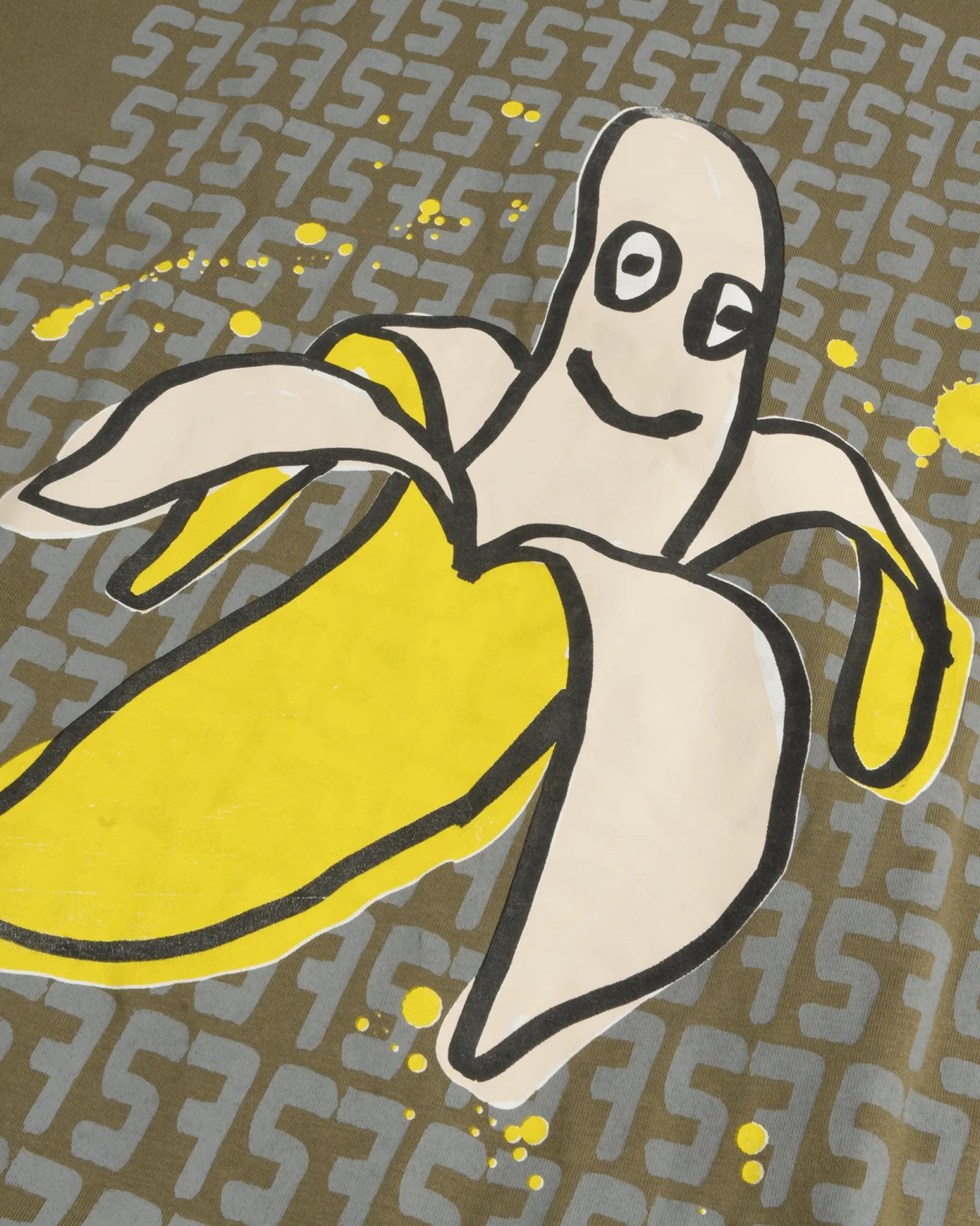 Verwaschen Khakifarbenes Klassisches T-Shirt mit Initial - Banane von Simeon Farrar - Shirts SIMEON FARRAR