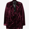 Weinfarbener Zweireiher Stretch Panne Samt Blazer von Black Label - Blazers F.I.TBLACKLABEL