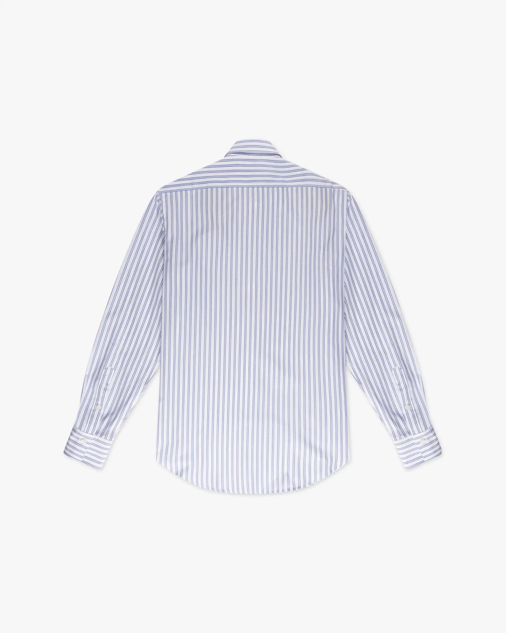Weiß Blaues Girlfriend Shirt mit Lurex - Besatz von Caliban - Blouses CALIBAN