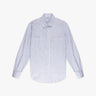 Weiß Blaues Girlfriend Shirt mit Lurex - Besatz von Caliban - Blouses CALIBAN