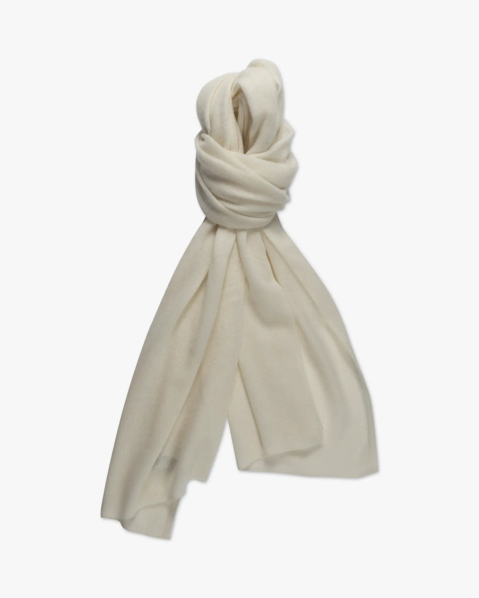 Weiße 2 fädige Cashmere Stola von Lunaria - Knitwear LUNARIA