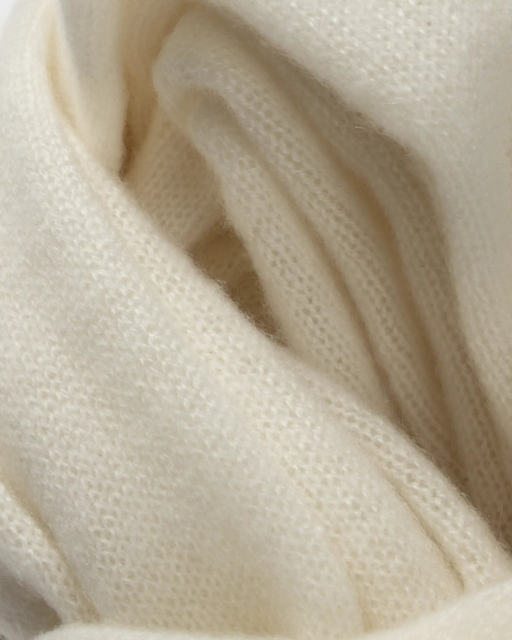 Weiße 2 fädige Cashmere Stola von Lunaria - Knitwear LUNARIA