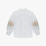 Weiße V - Glamour Bluse mit Paillettenbesatz von Salty Skin - Blouses SALTY SKIN