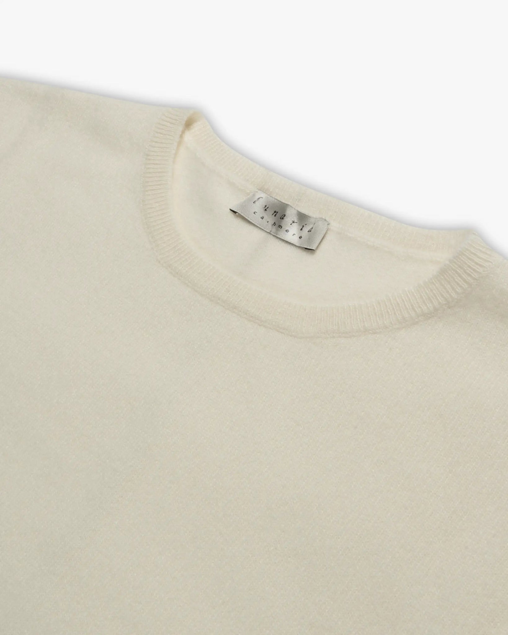 Weißer 2 fädiger Cashmere Halbarm Boxy Pullover von Lunaria - Knitwear LUNARIA