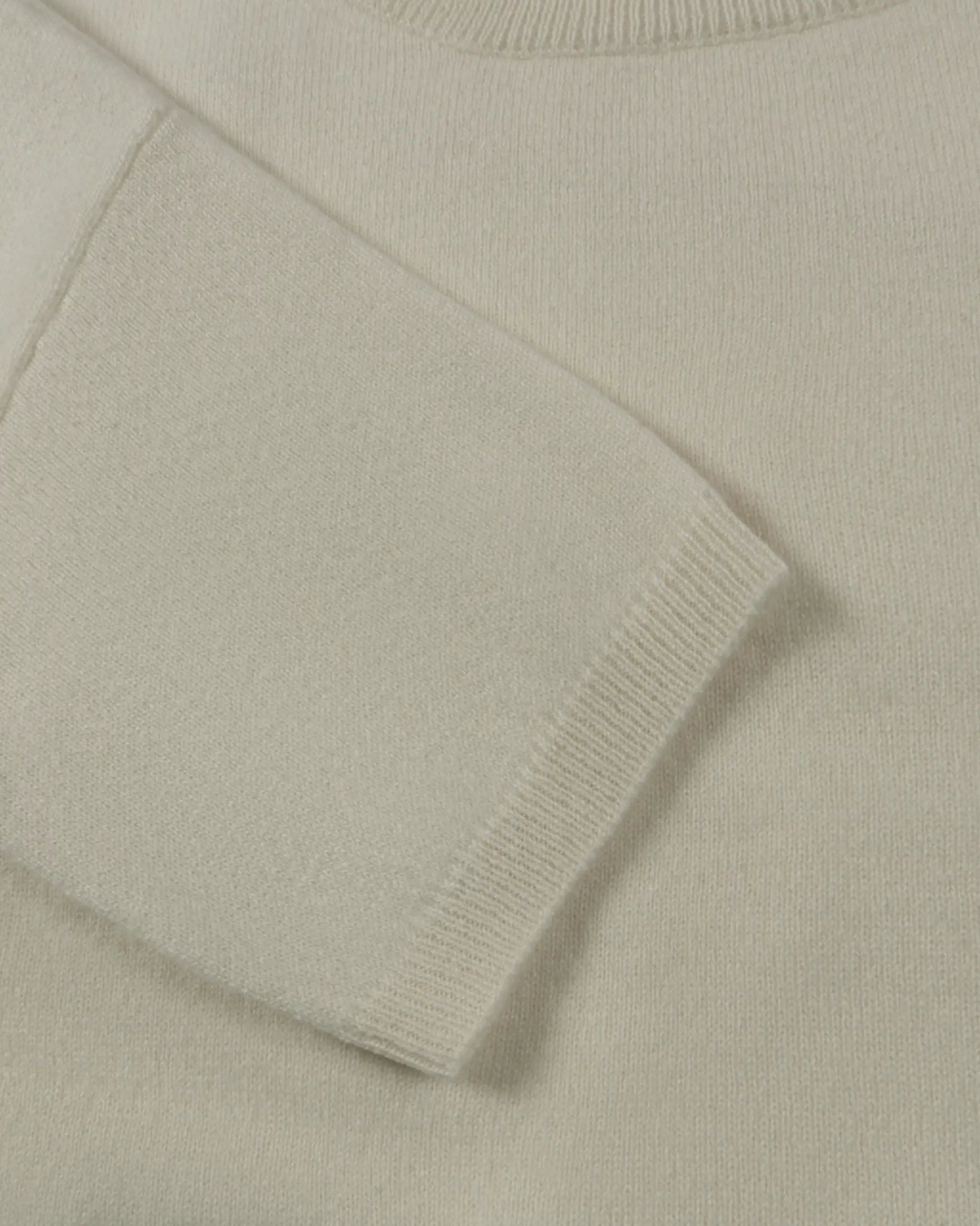Weißer 2 fädiger Cashmere Halbarm Boxy Pullover von Lunaria - Knitwear LUNARIA
