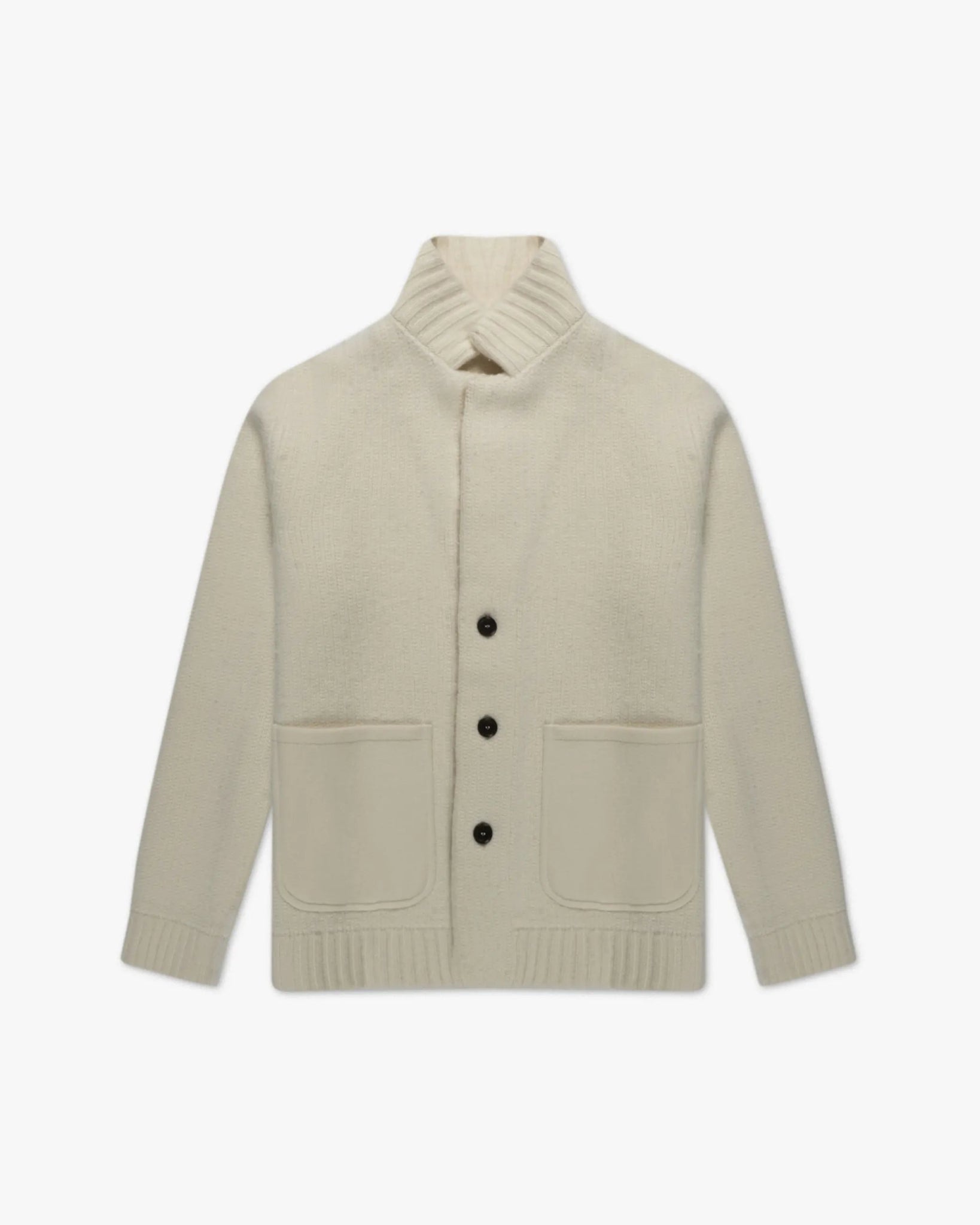 Weißer Cardigan With Patch Pockets von Luciano Barbera - Knitwear LUCIANO BARBERA
