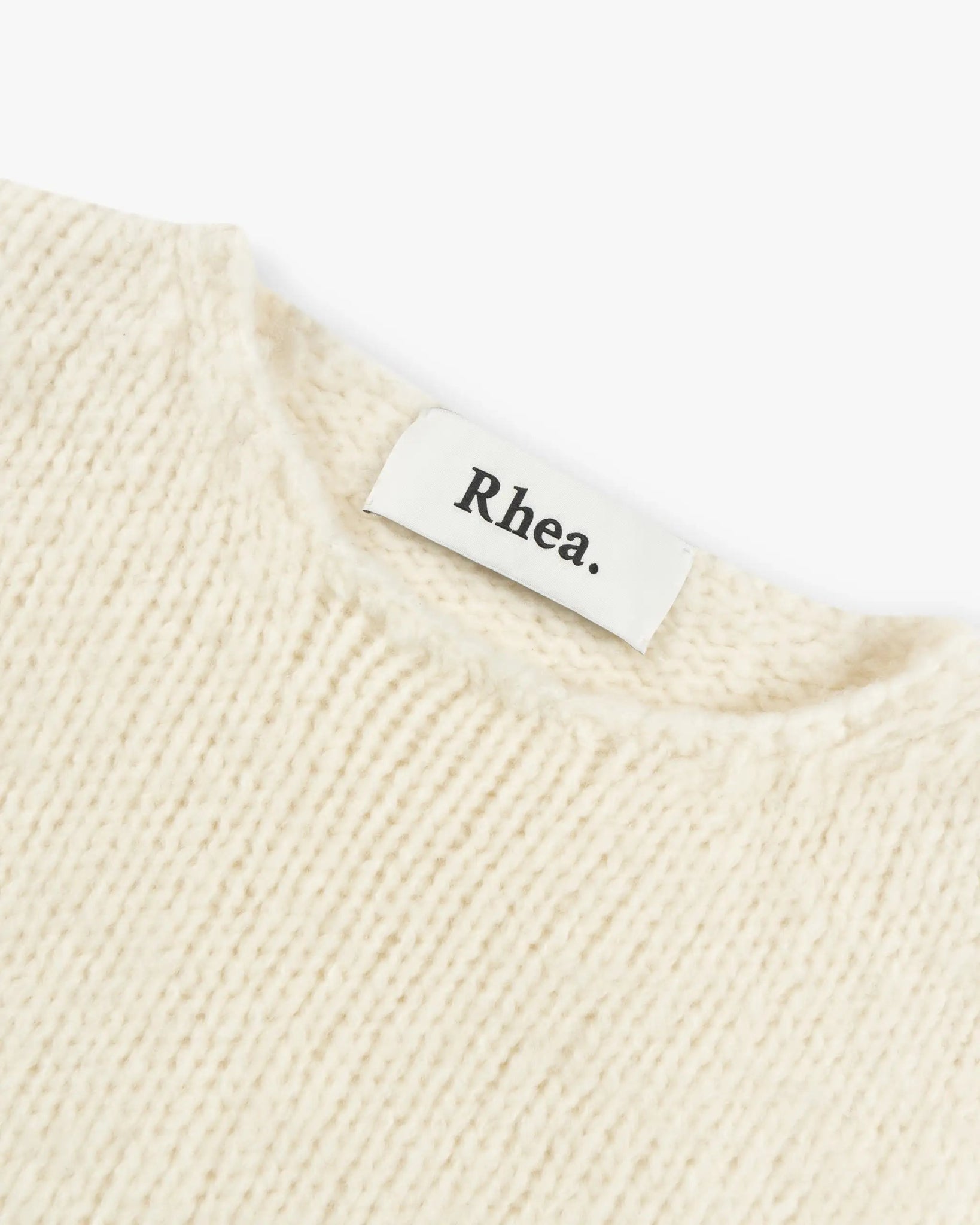 Weißer Fluffy Rundhals Pullover von Rhea - Knitwear RHEA KNITWEAR