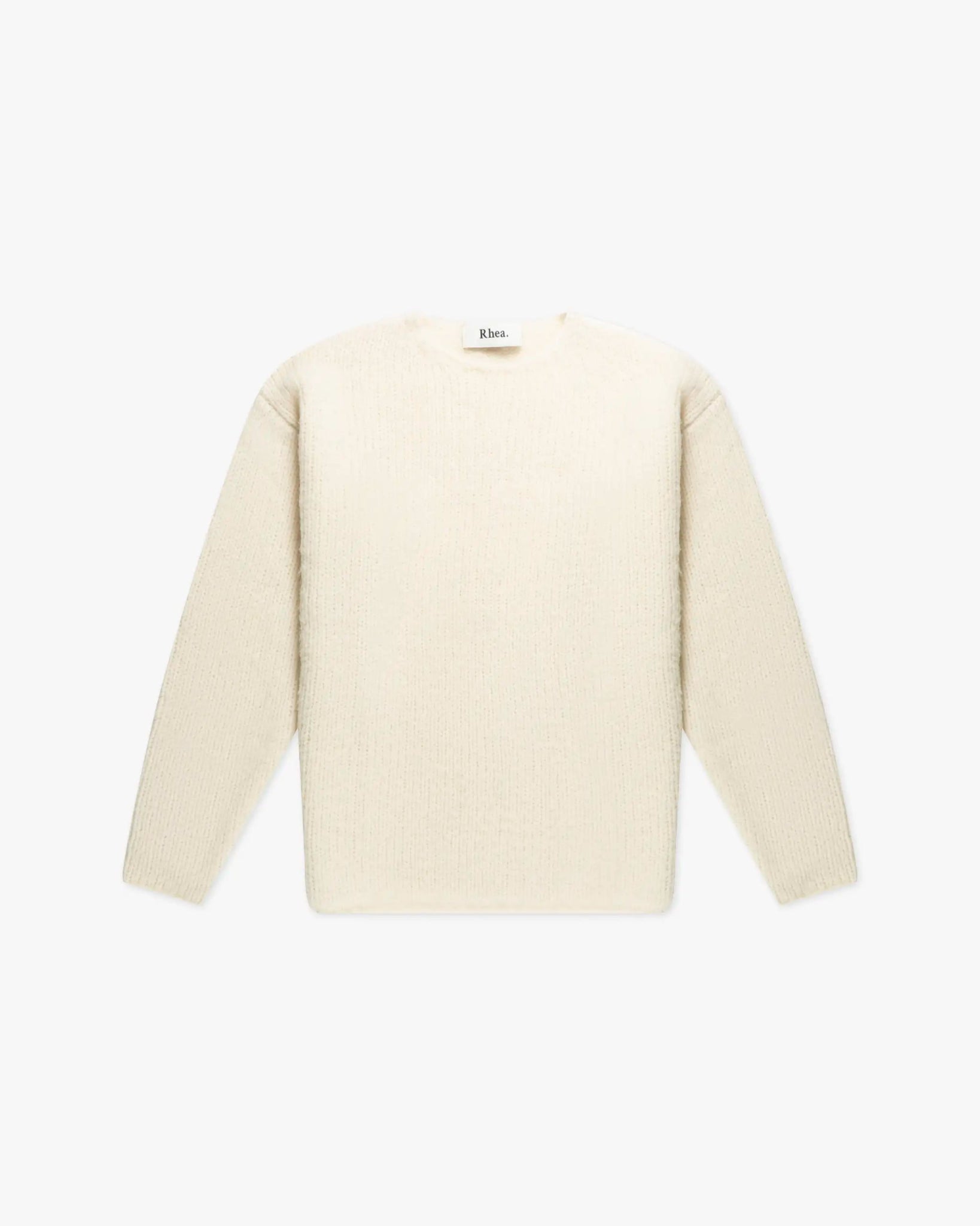 Weißer Fluffy Rundhals Pullover von Rhea - Knitwear RHEA KNITWEAR