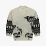 Weißer Längsgestrickter Boyfriend Jacquard Cardigan von Circus Hotel - Knitwear CIRCUS HOTEL