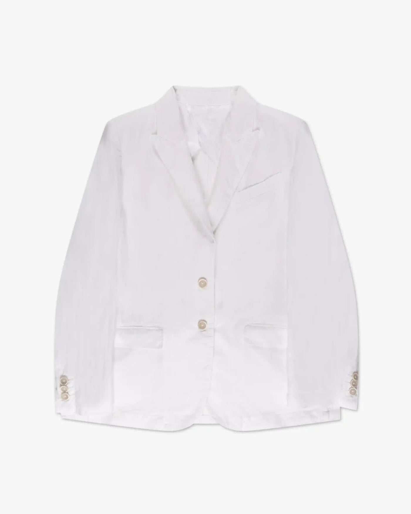 Weißer Leinen Blazer von 120% Lino