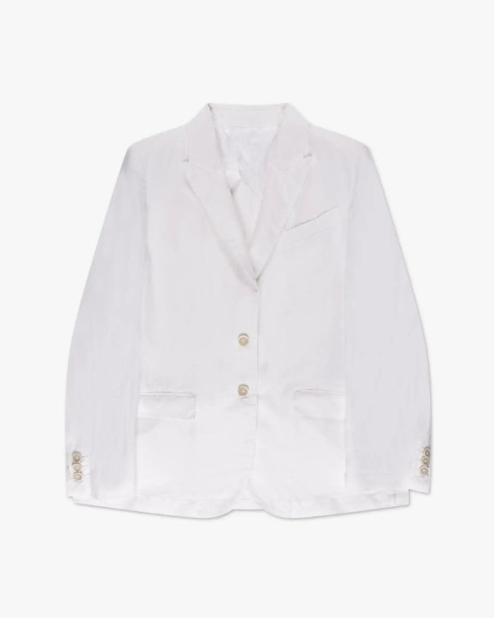Weißer Leinen Blazer von 120% Lino