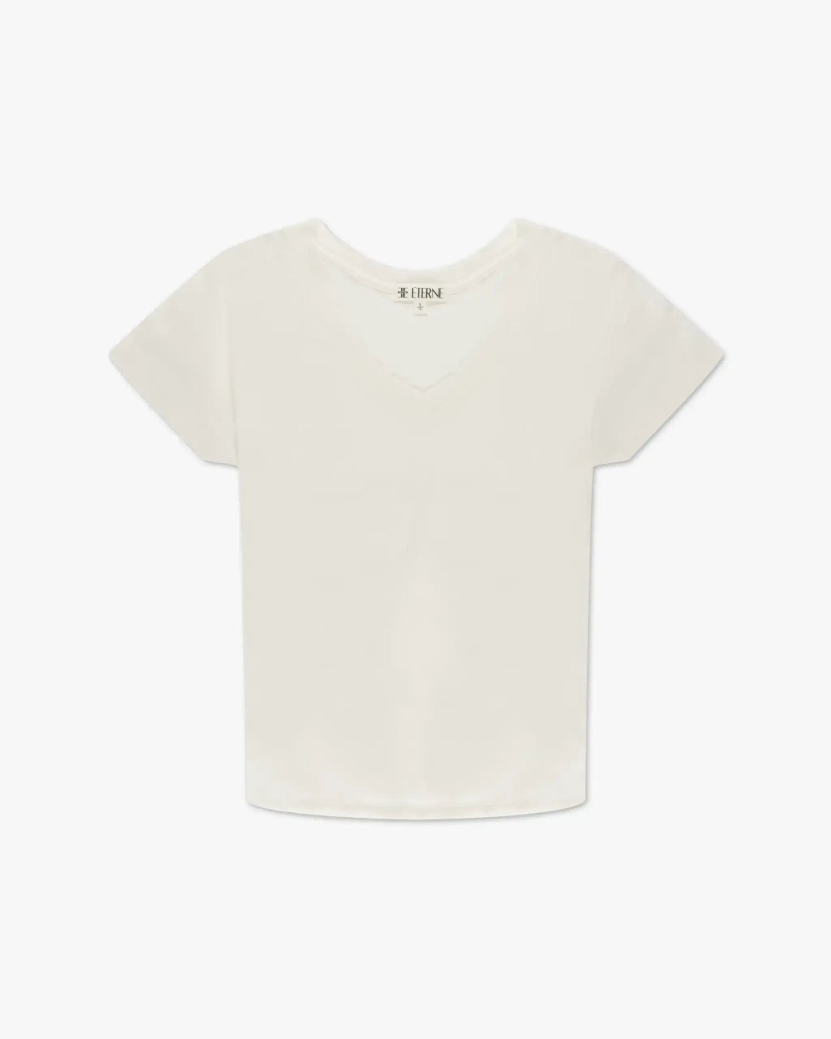 Weißes Baumwolle Modal V Shirt von Eterne - Shirts ETERNE