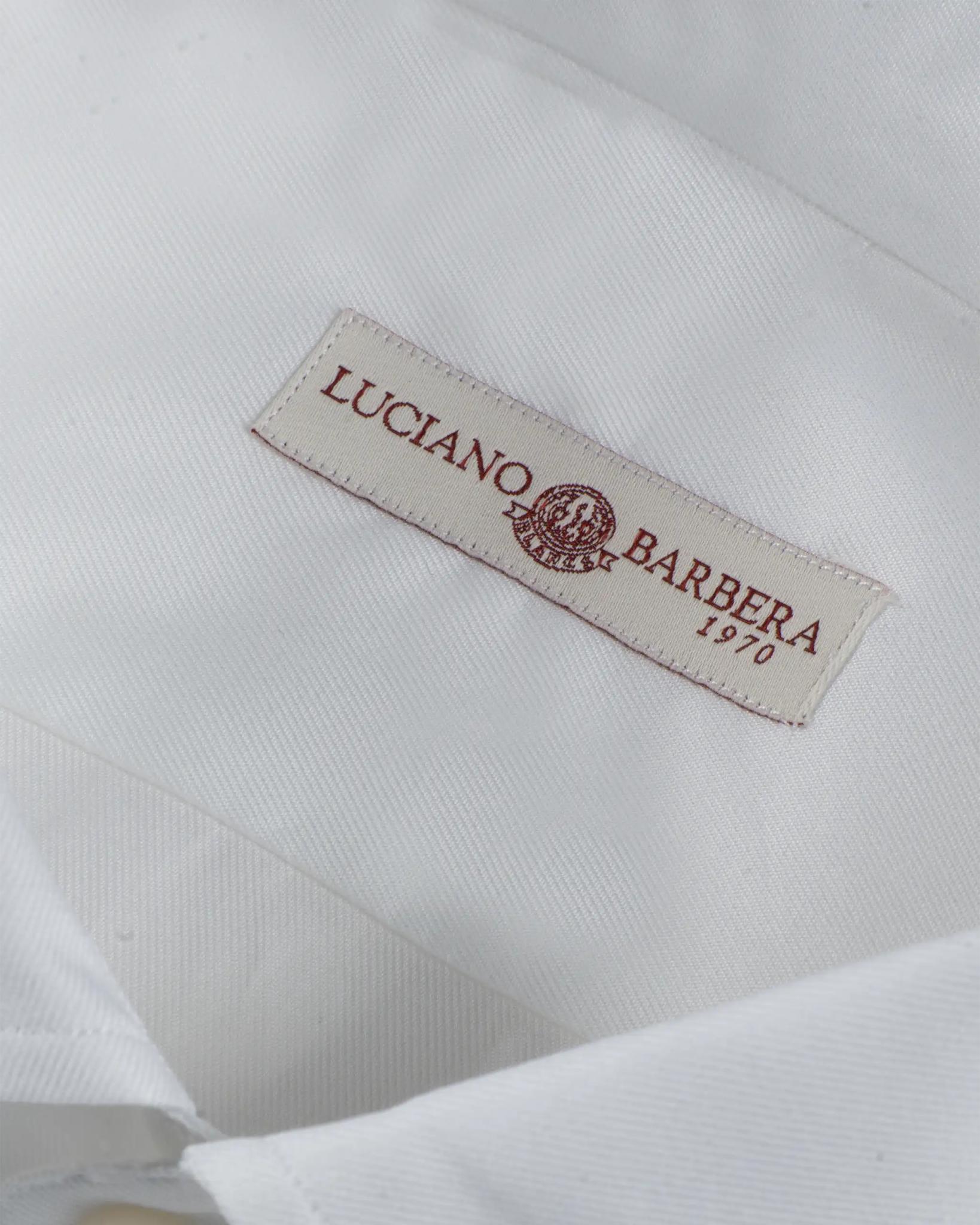 Weißes Baumwolle Twill Hemd Mit Kent Kragen Schmale Passform von Luciano Barbera - Shirts LUCIANO BARBERA