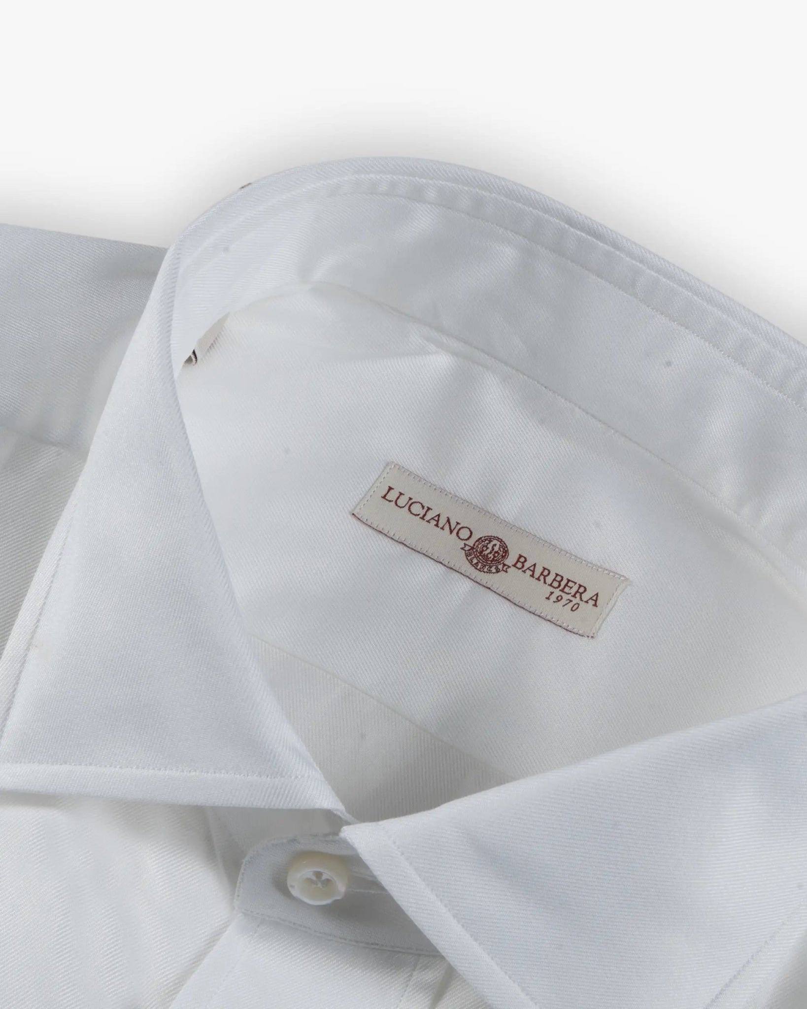 Weißes Baumwolle Twill Hemd Mit Kent Kragen Schmale Passform von Luciano Barbera - Shirts LUCIANO BARBERA