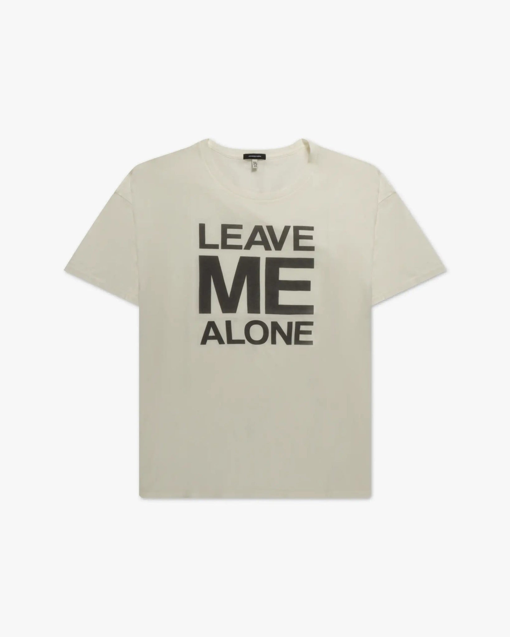 Weißes Leave Me Alone Relaxed T-Shirt von R13 New York - Shirts R13 WOMEN