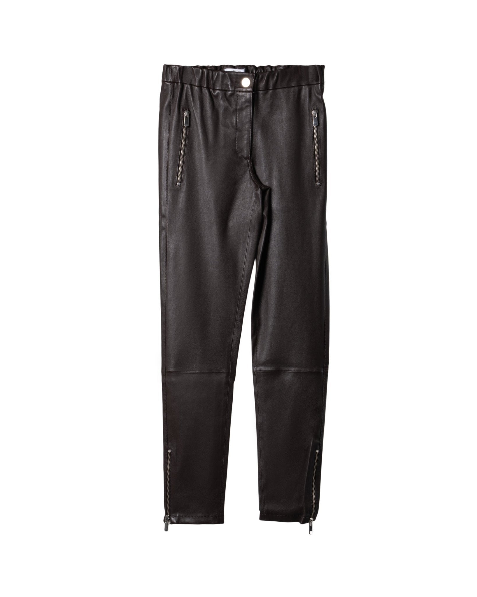WHITE T | NAPPA - STRETCH LEATHER BIKER PANTS - Trousers WHITET