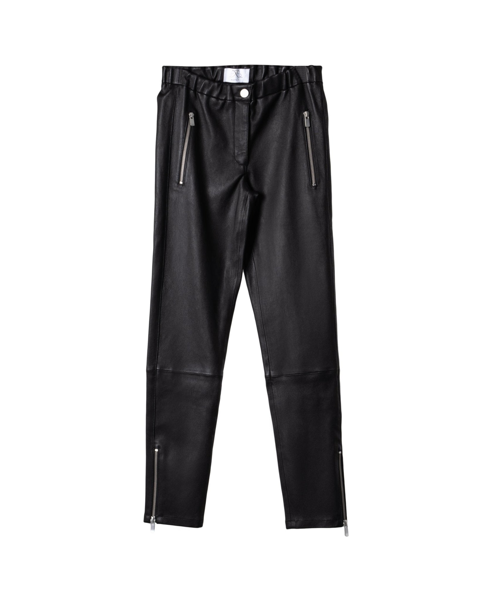 WHITE T | NAPPA - STRETCH LEATHER BIKER PANTS - Trousers WHITET