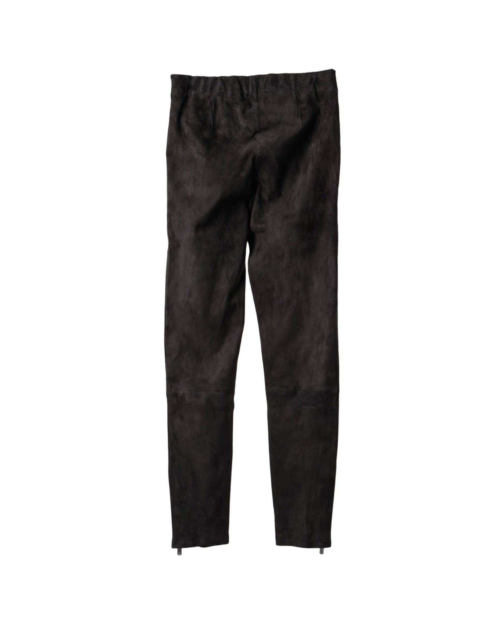 WHITE T | SUEDE - STRETCH LEATHER BIKER PANTS - Trousers WHITET