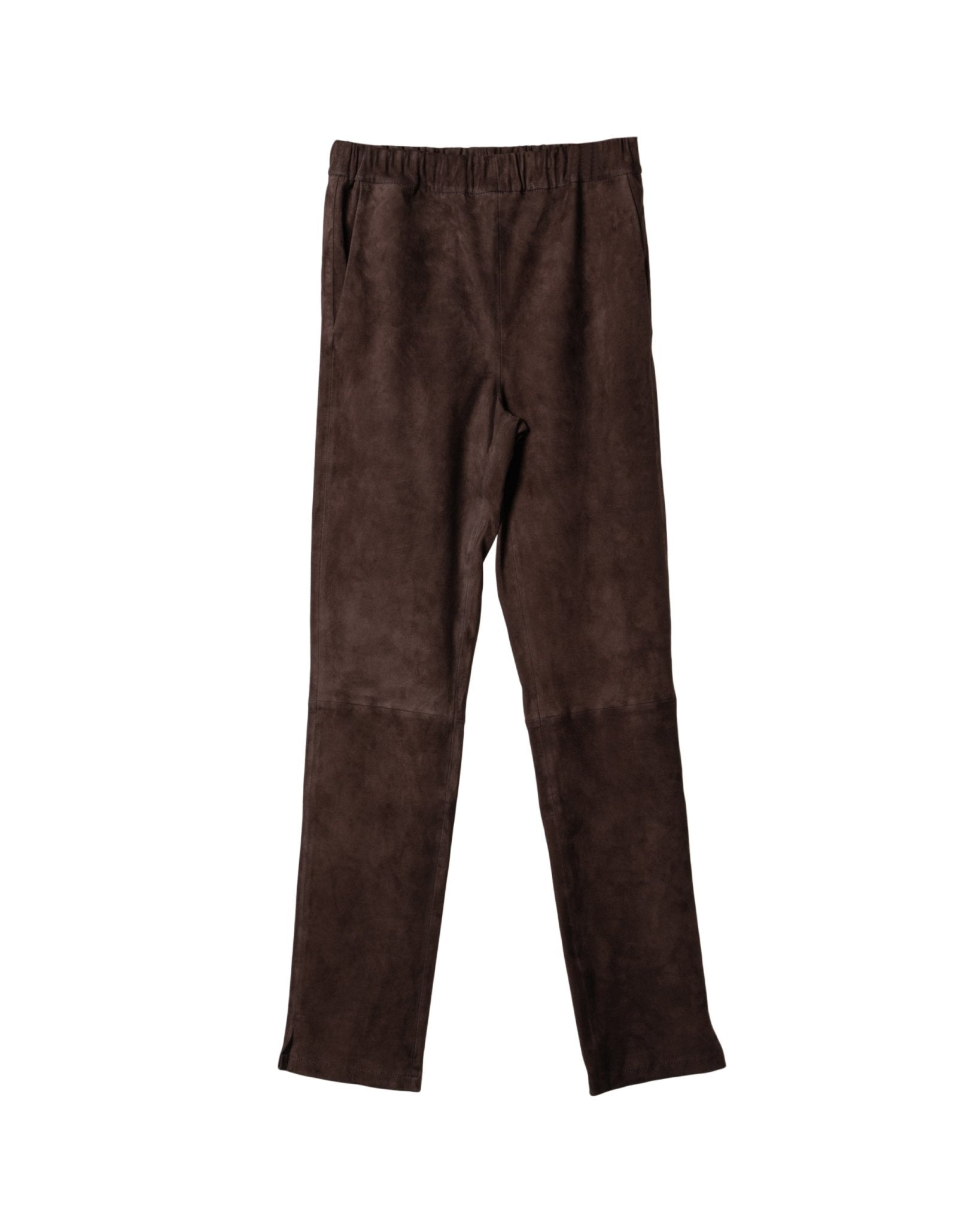 WHITE T | SUEDE - STRETCH LEATHER BIKER PANTS - Trousers WHITET