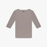 Zementfarbenes Bootsneck - Rippen - Shirt mit 3/4 - Ärmeln von Michael Stars - Shirts MICHAEL STARS