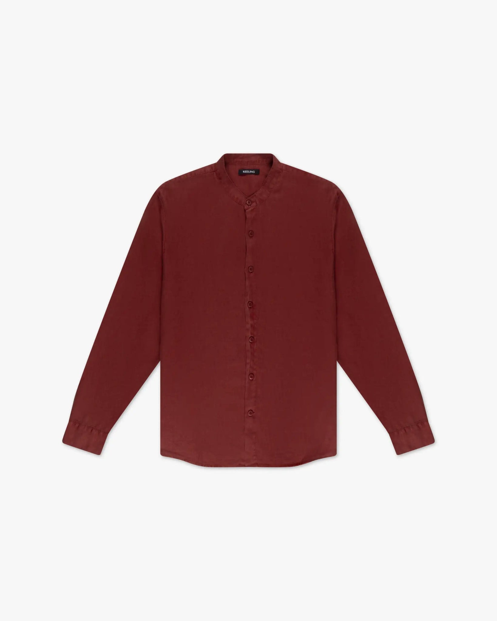 Zinnoberrote Garment Dyed Leinen Slim Fit Bluse von Keeling - Blouses KEELING