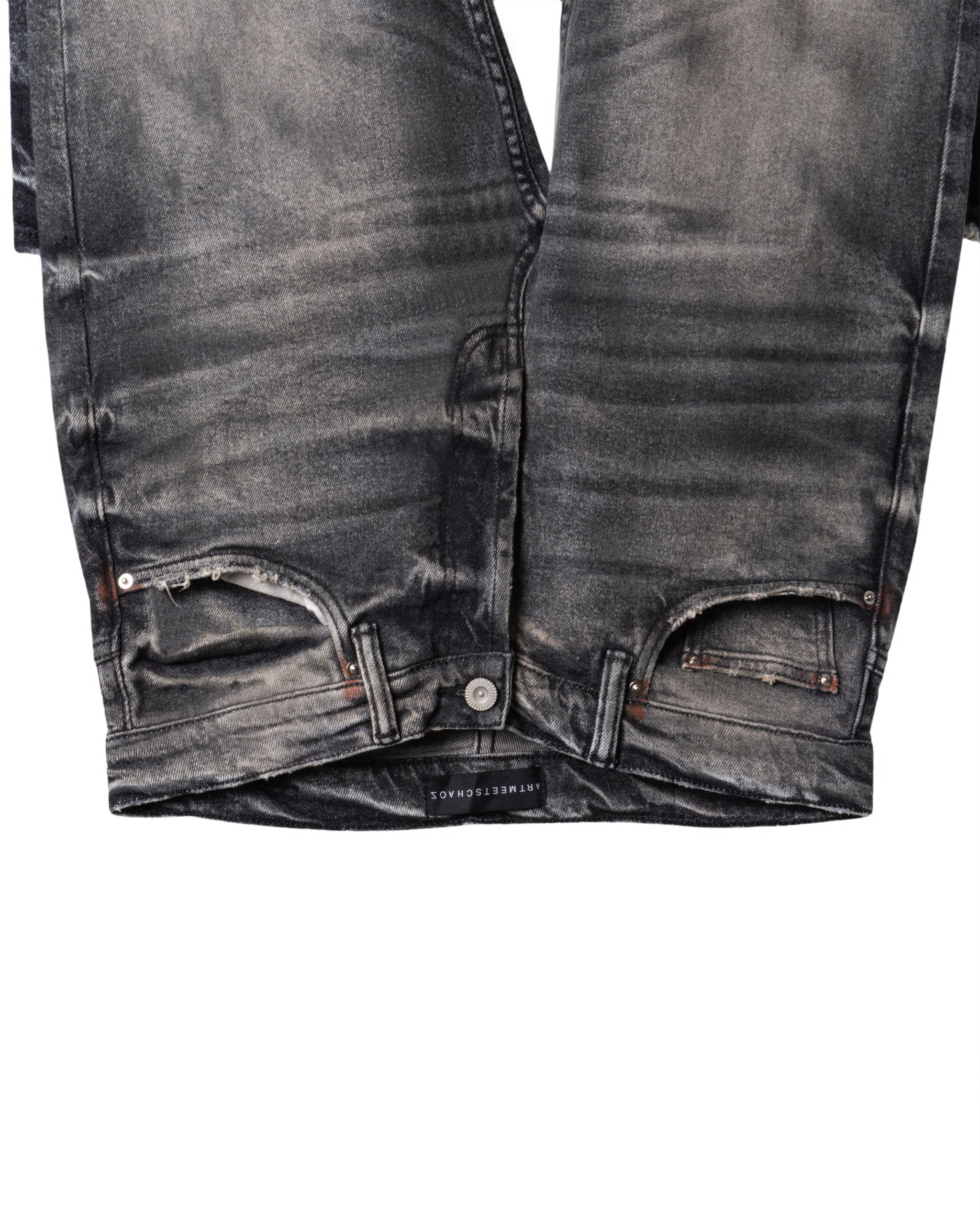 SLIM FIT REPAIRED DESTROYED JEANS