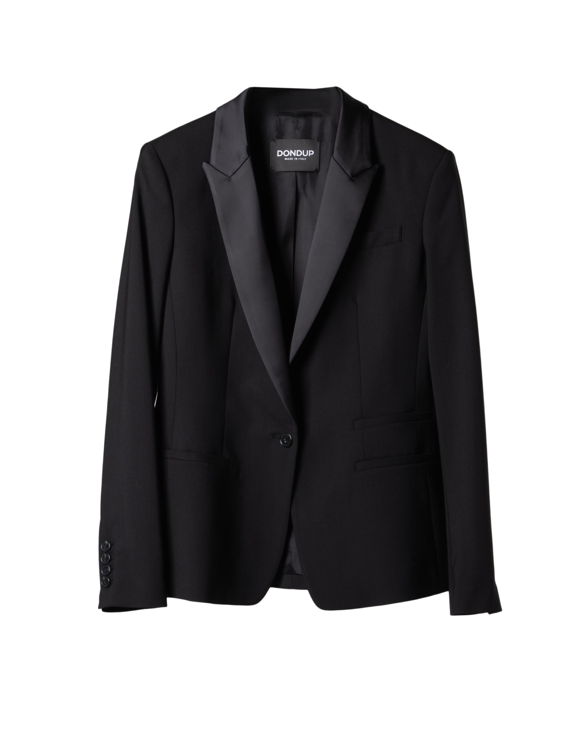 SMOKING SATIN REVER BLAZER