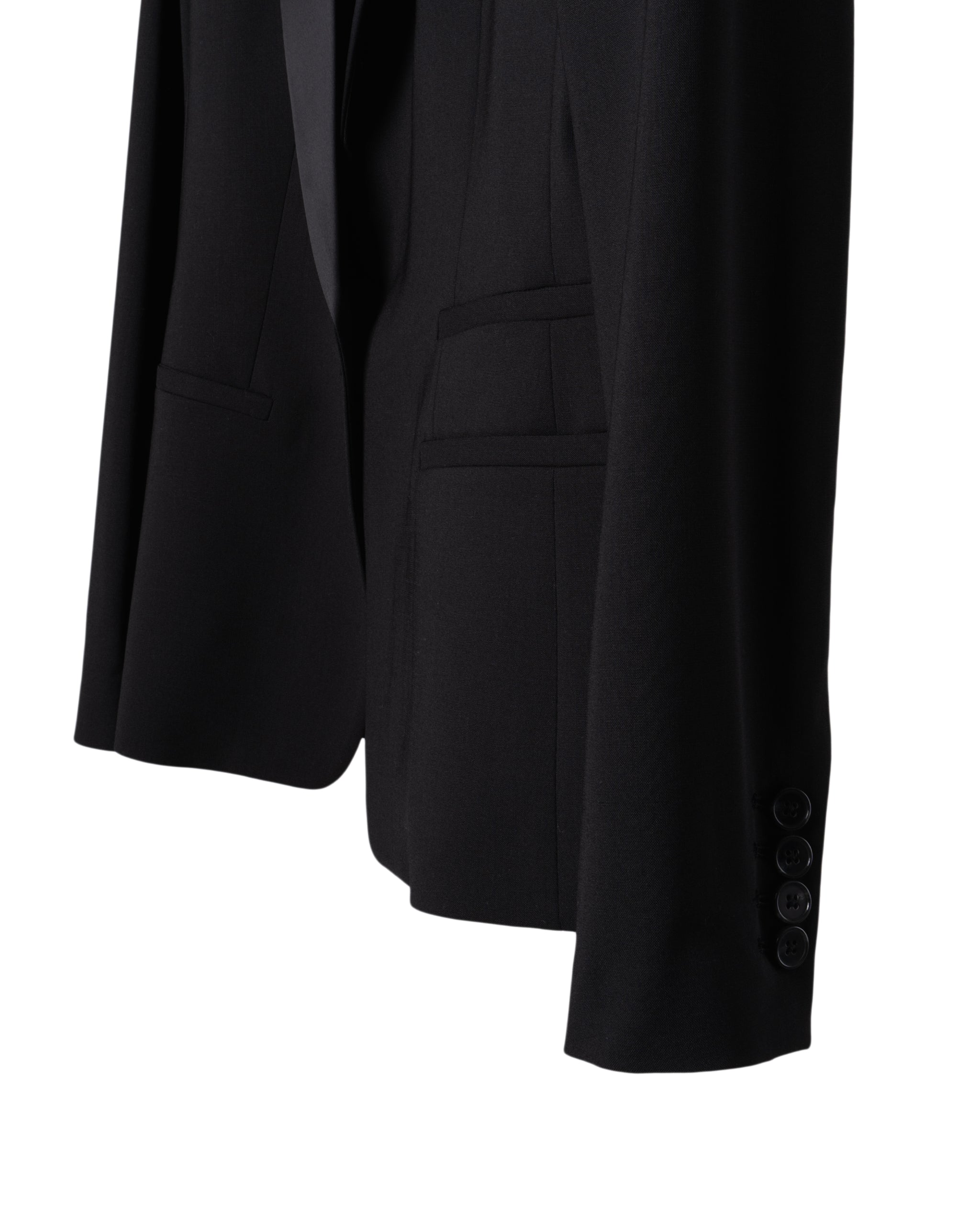 SMOKING SATIN REVER BLAZER