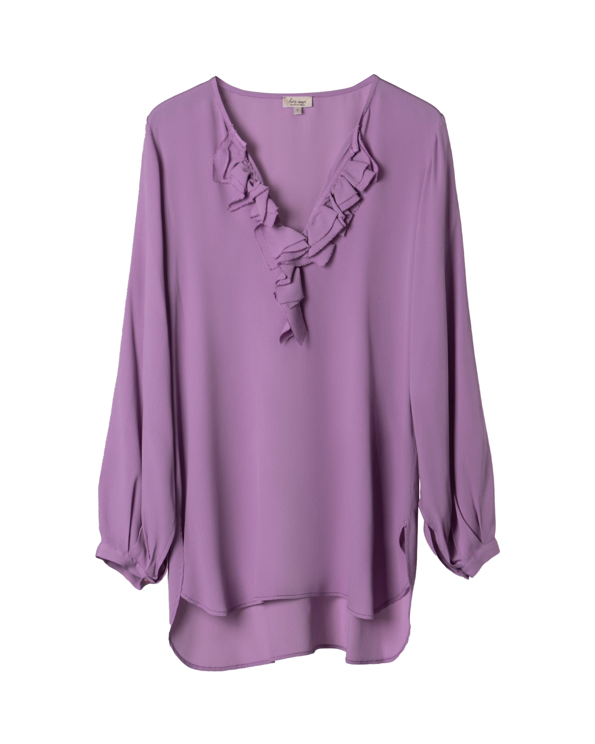 SILK GEORGETTE RUFFLE BLOUSE