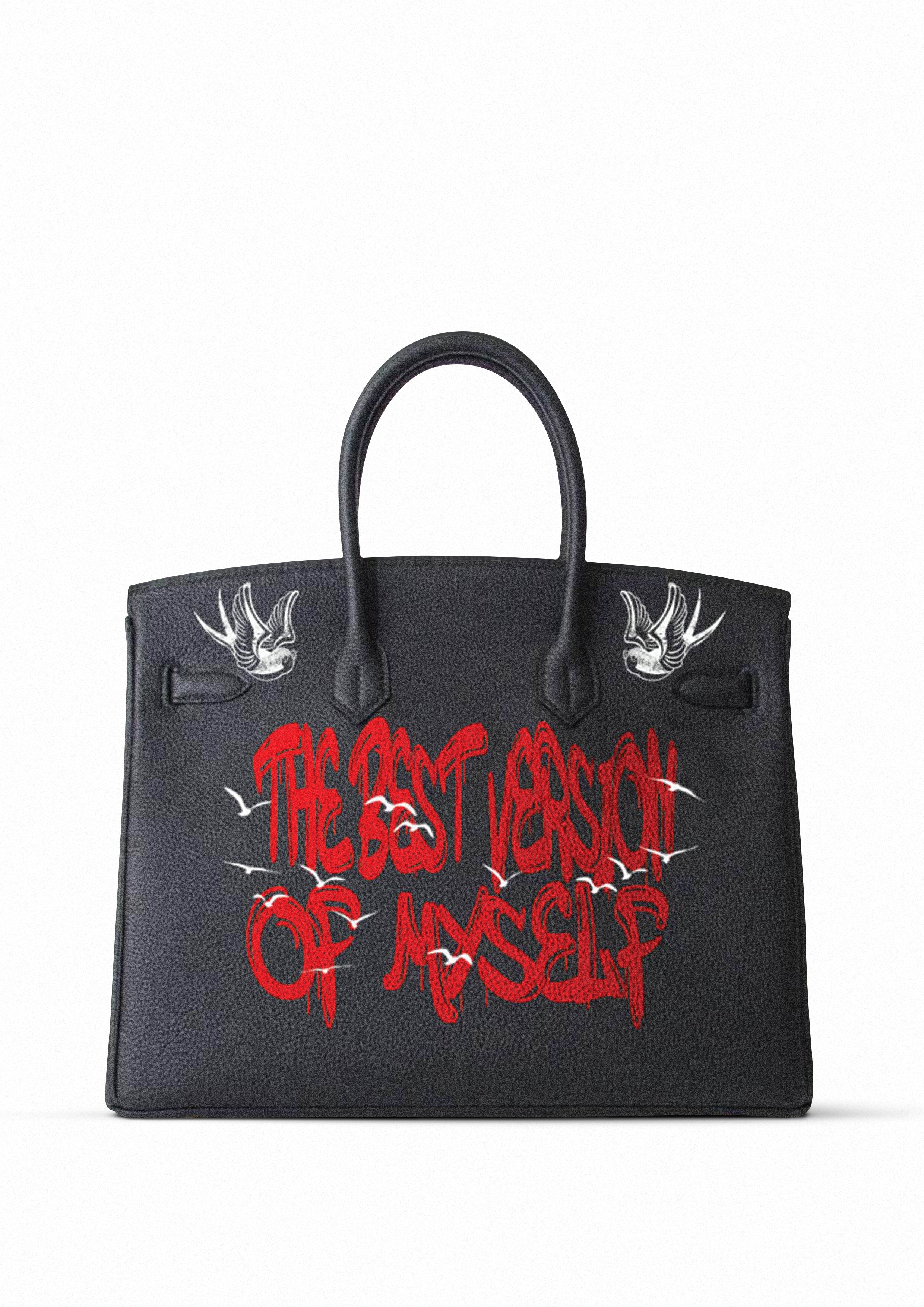35 INCH HERMES BIRKIN GIRL POWER BLACK