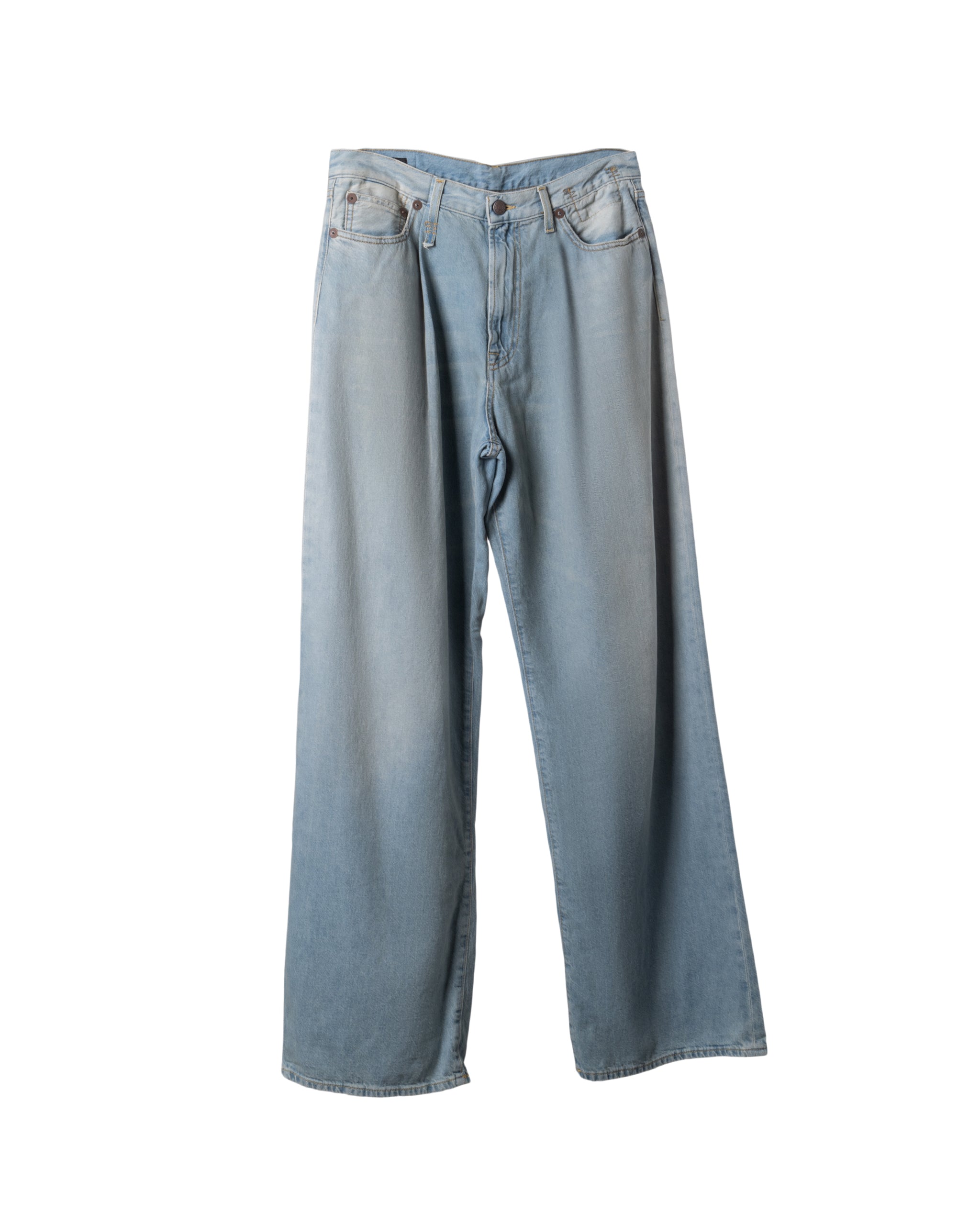 DAMPN PLATED WIDE LEG JEANS