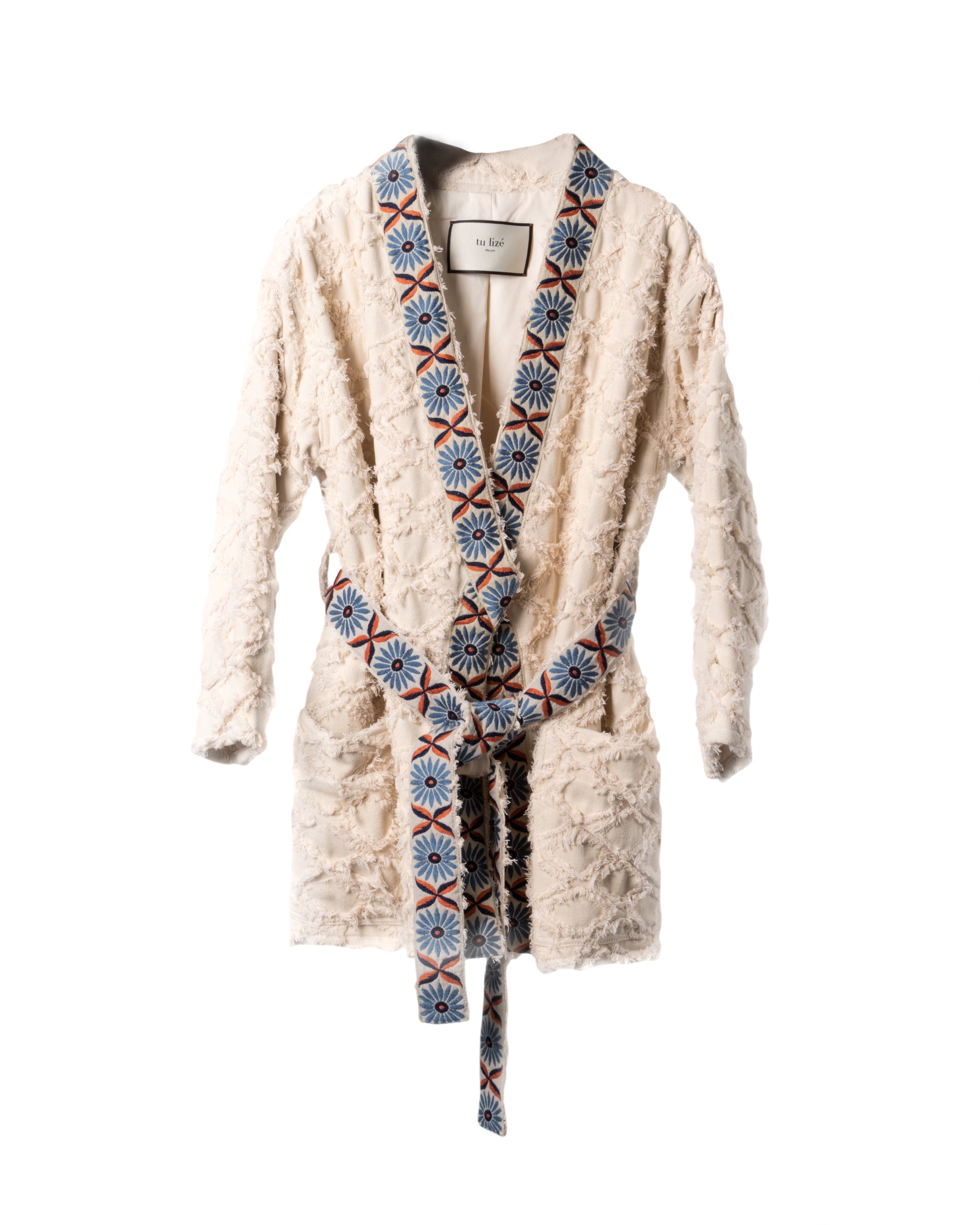 WHITE TRIM KIMONO