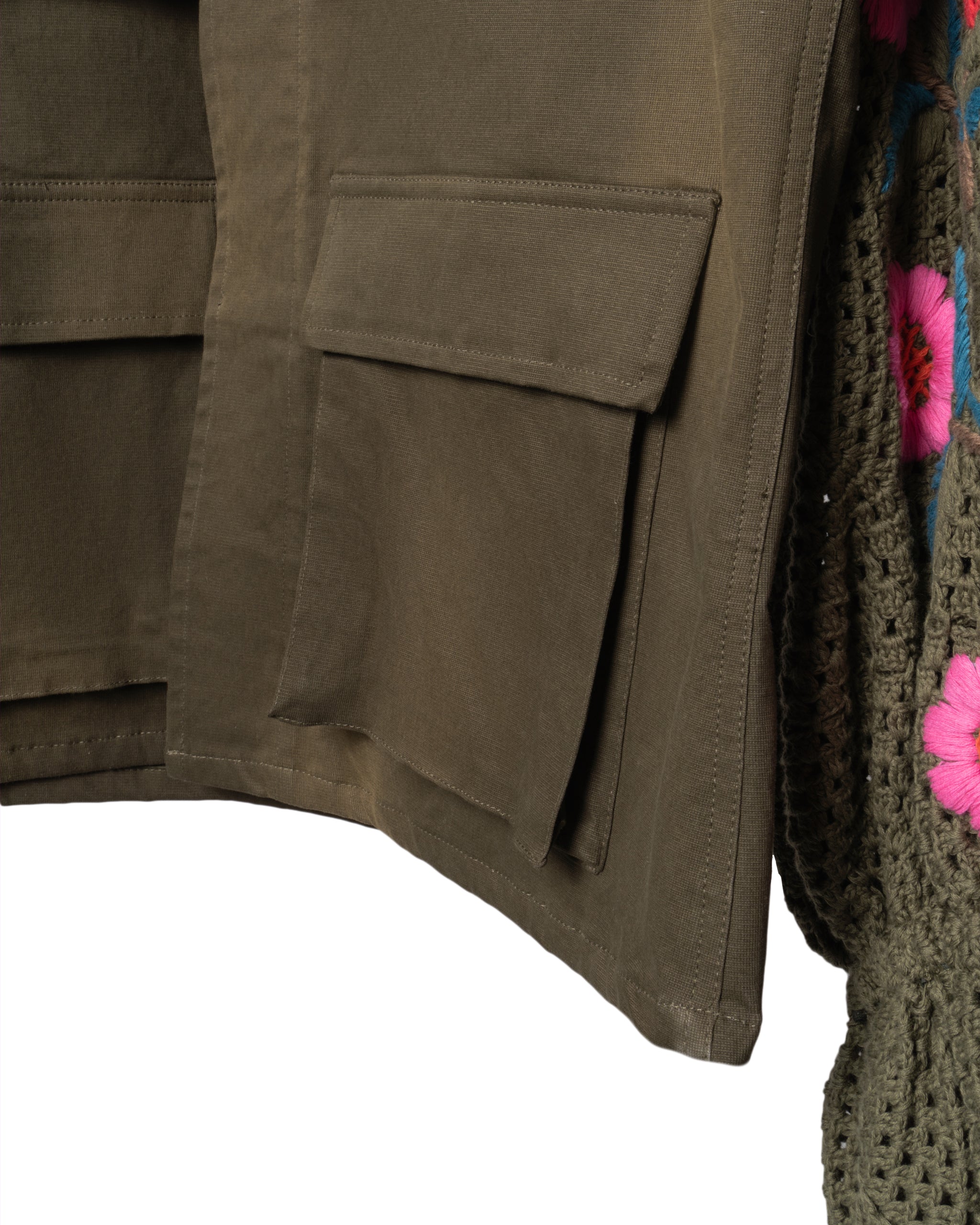 FLOWER KNITTED SLEEVES JACKET