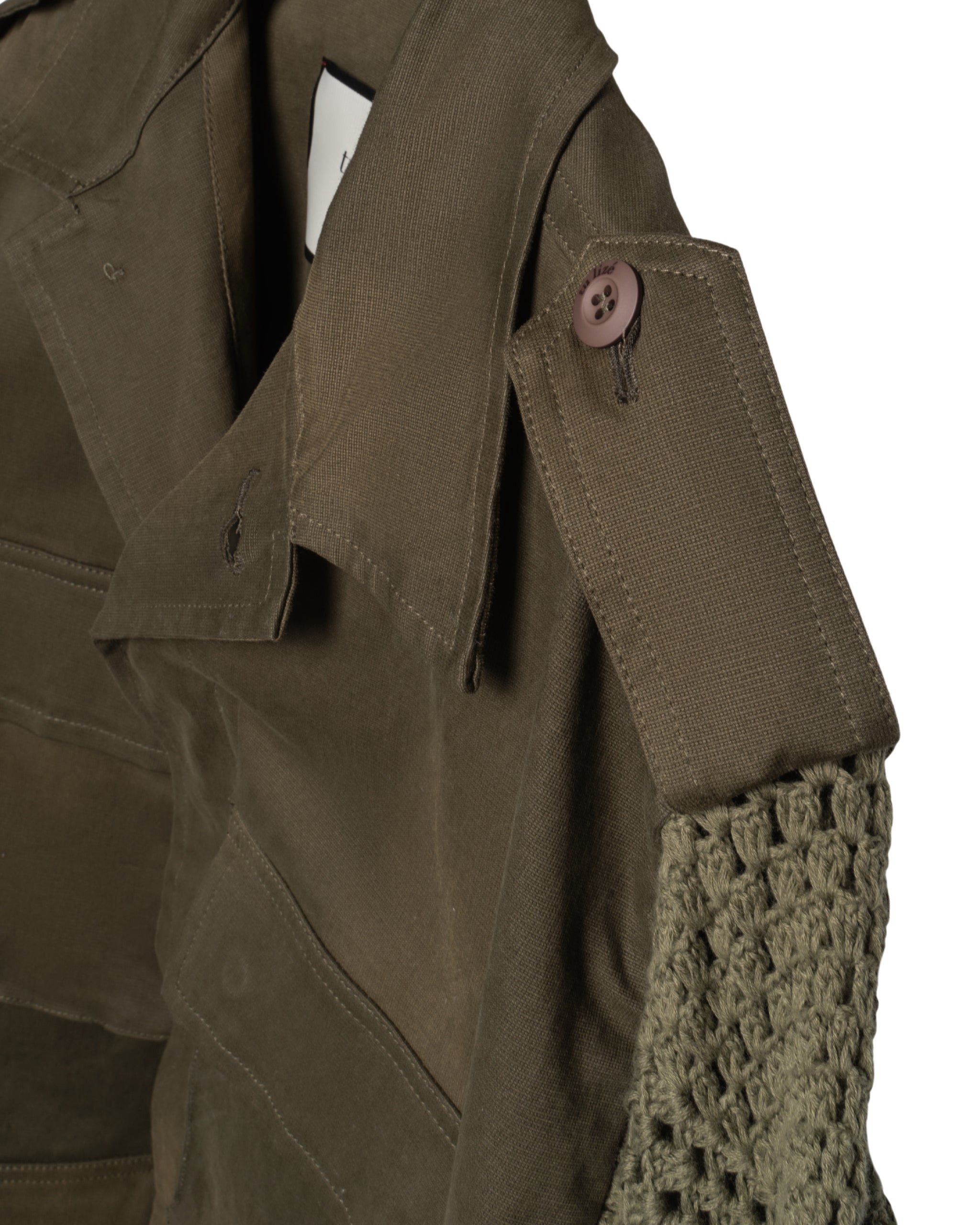 FLOWER KNITTED SLEEVES JACKET