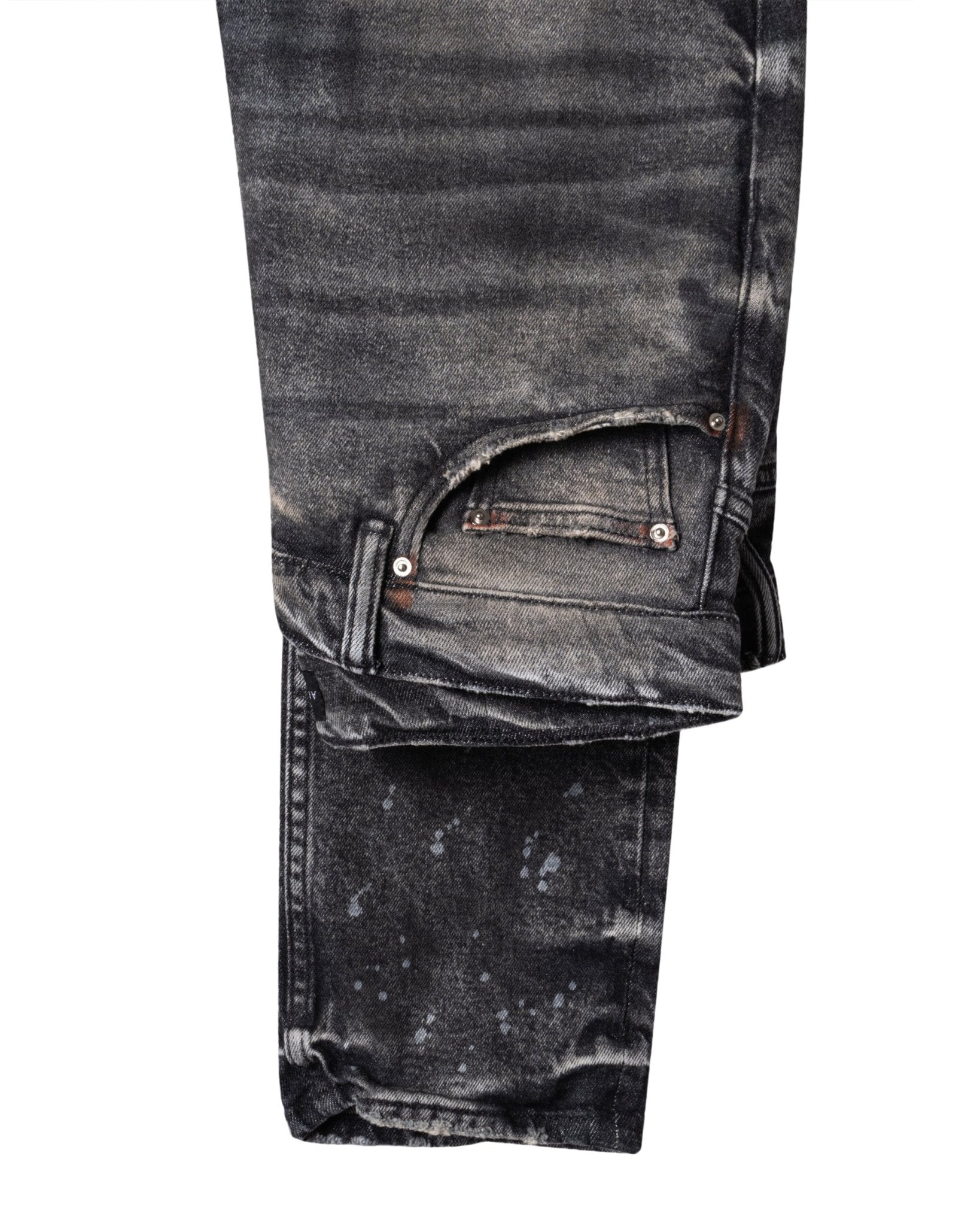 ART MEETS CHAOS | SLIM FIT REPAIRED DESTROYED JEANS - Denim ARTMEETSCHAOS