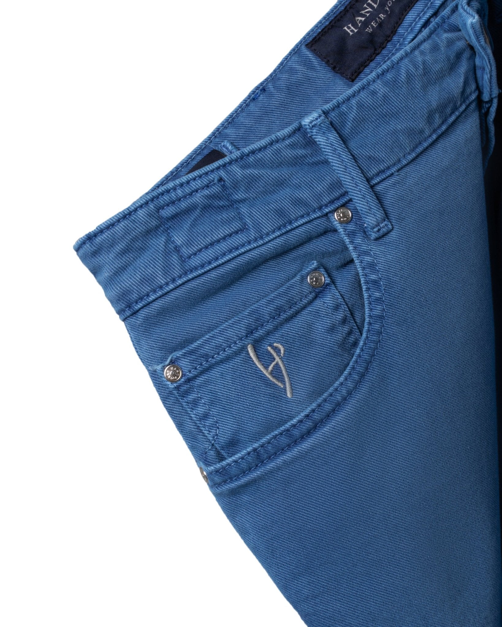 HANDPICKED | RAVELLO BLUE SUEDE LEATHER PANTS - Denim HANDPICKED