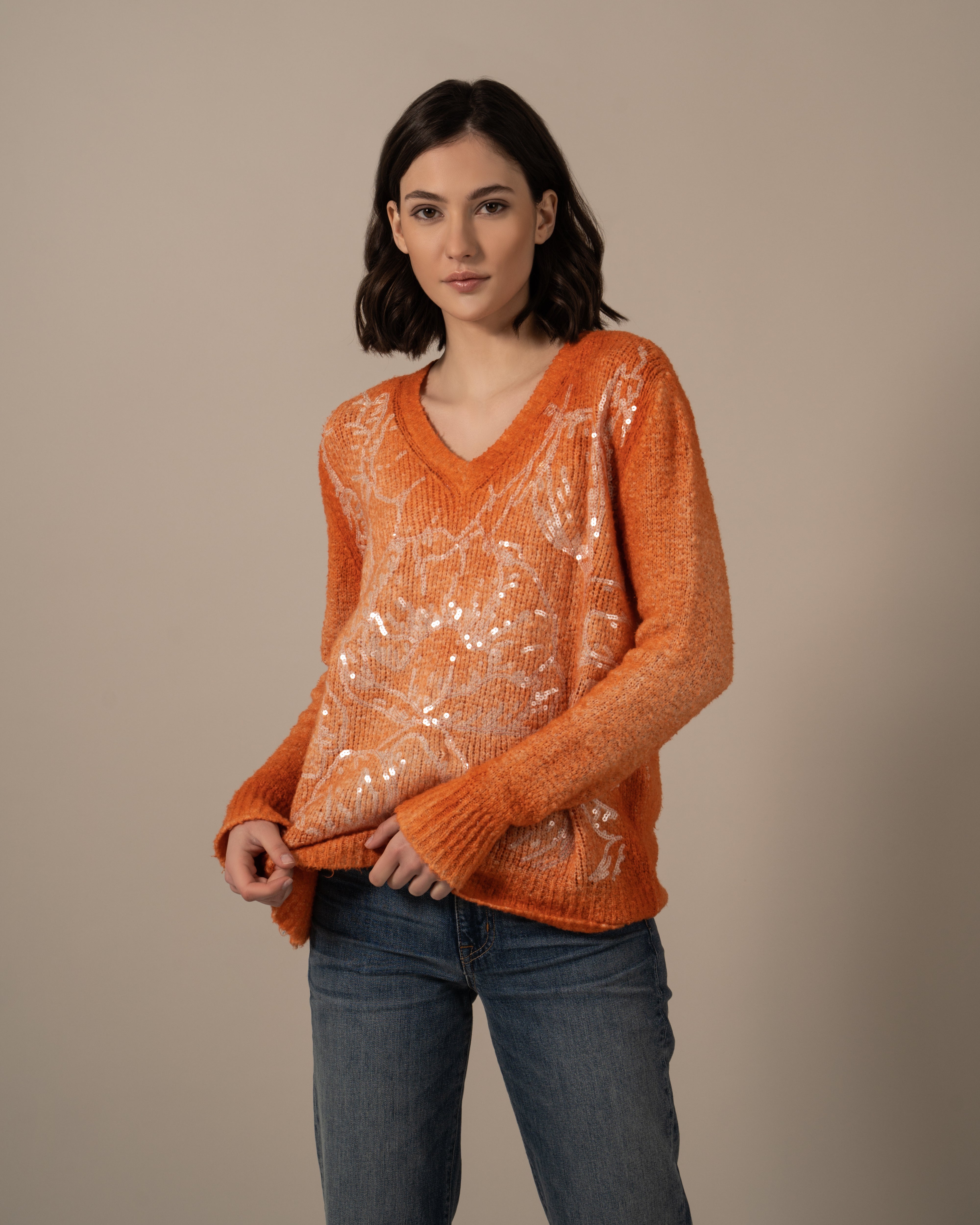 PAILETTEN  V - NECK SWEATER