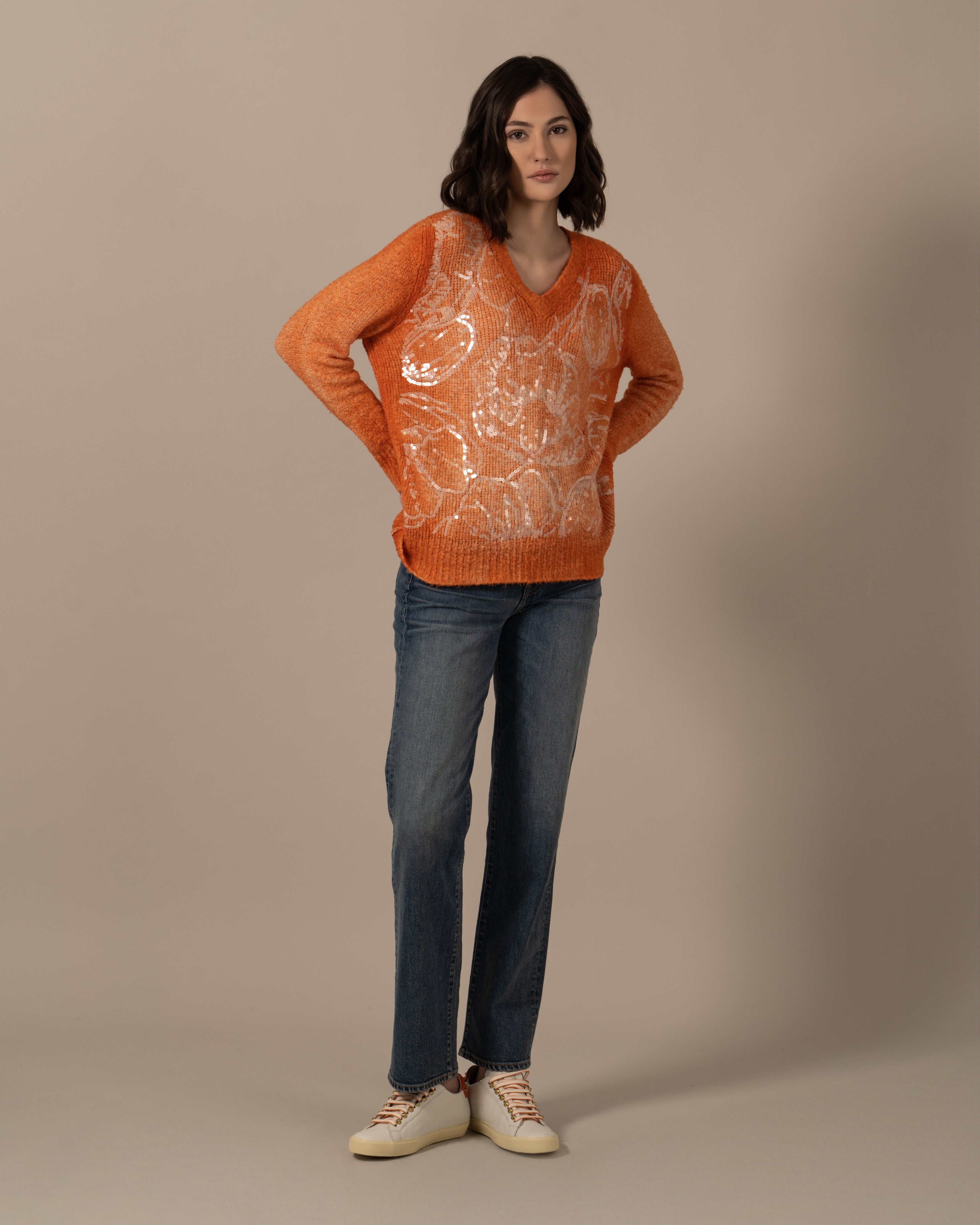 PAILETTEN  V - NECK SWEATER