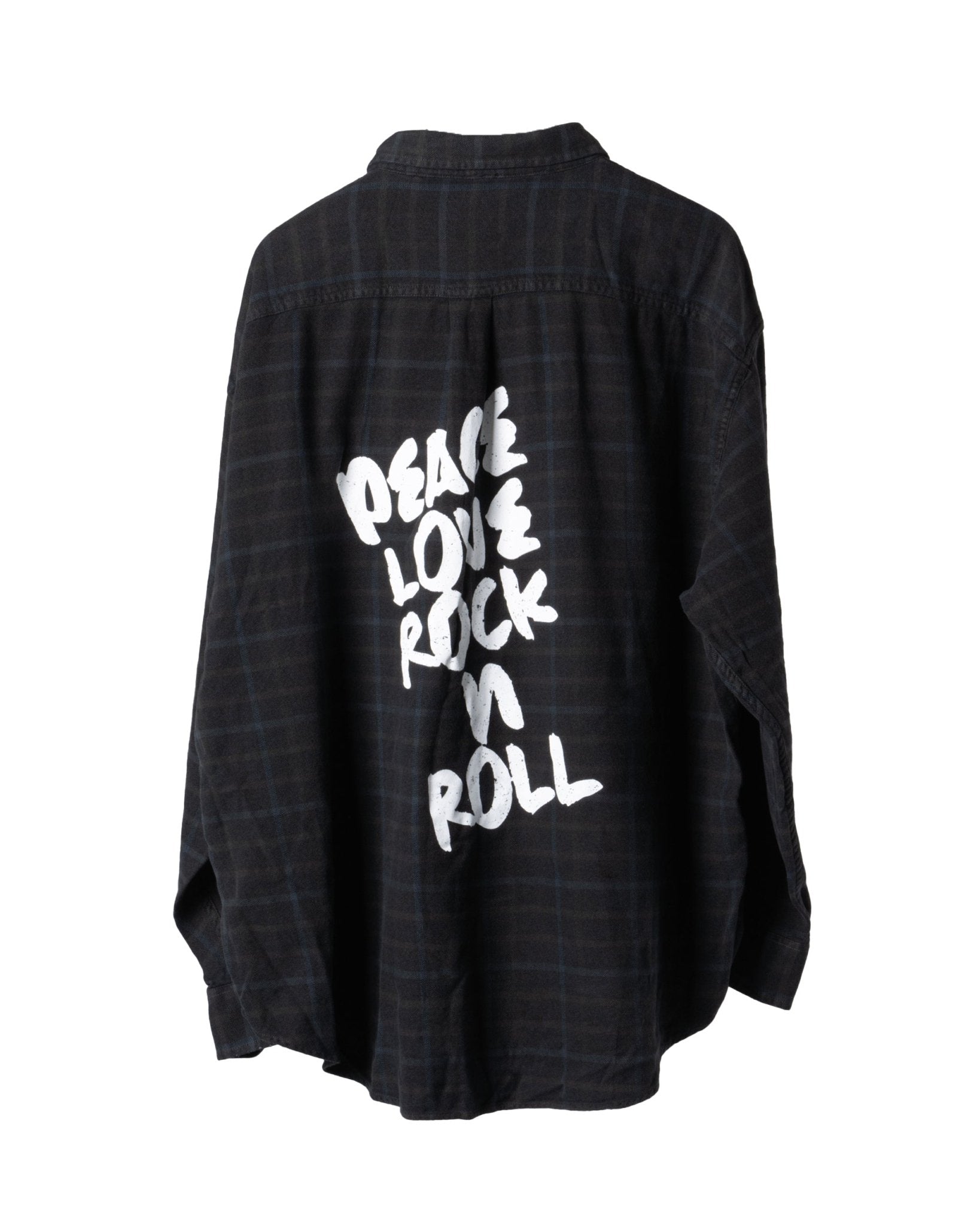 SOJARA | VINTAGE US FLANNEL PEACE LOVE ROCK & ROLL SHIRT-Shirts SOJARA